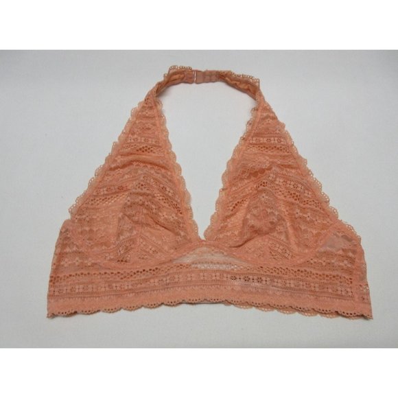 Victoria's Secret lace triangle halter bralette peach - Picture 3 of 11